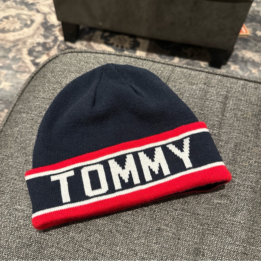 Tommy Hilfiger Navy and Red Kids' Beanie